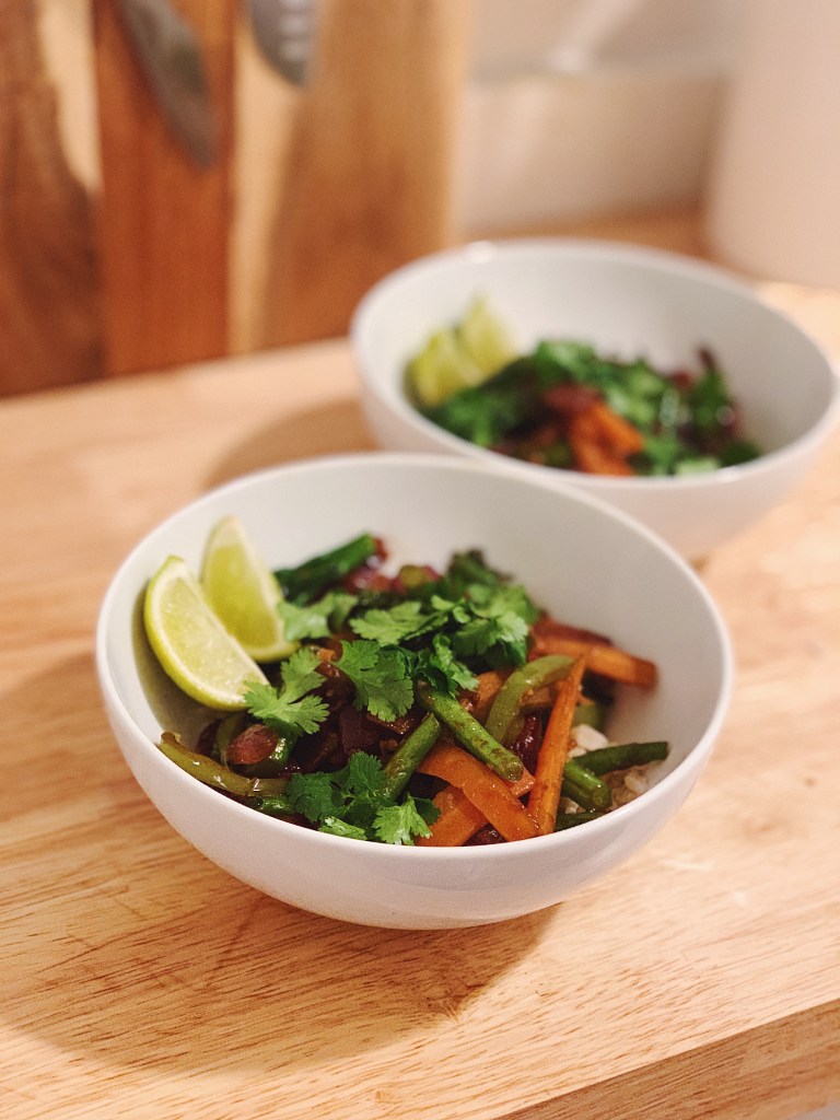 Vegan Tempeh Stir Fry with Peanut Sauce