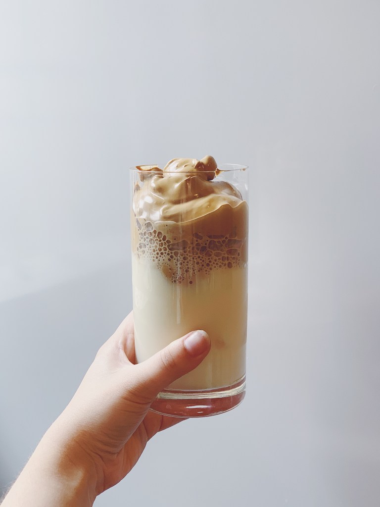 Vegan Dalgona Whipped Iced Coffee
