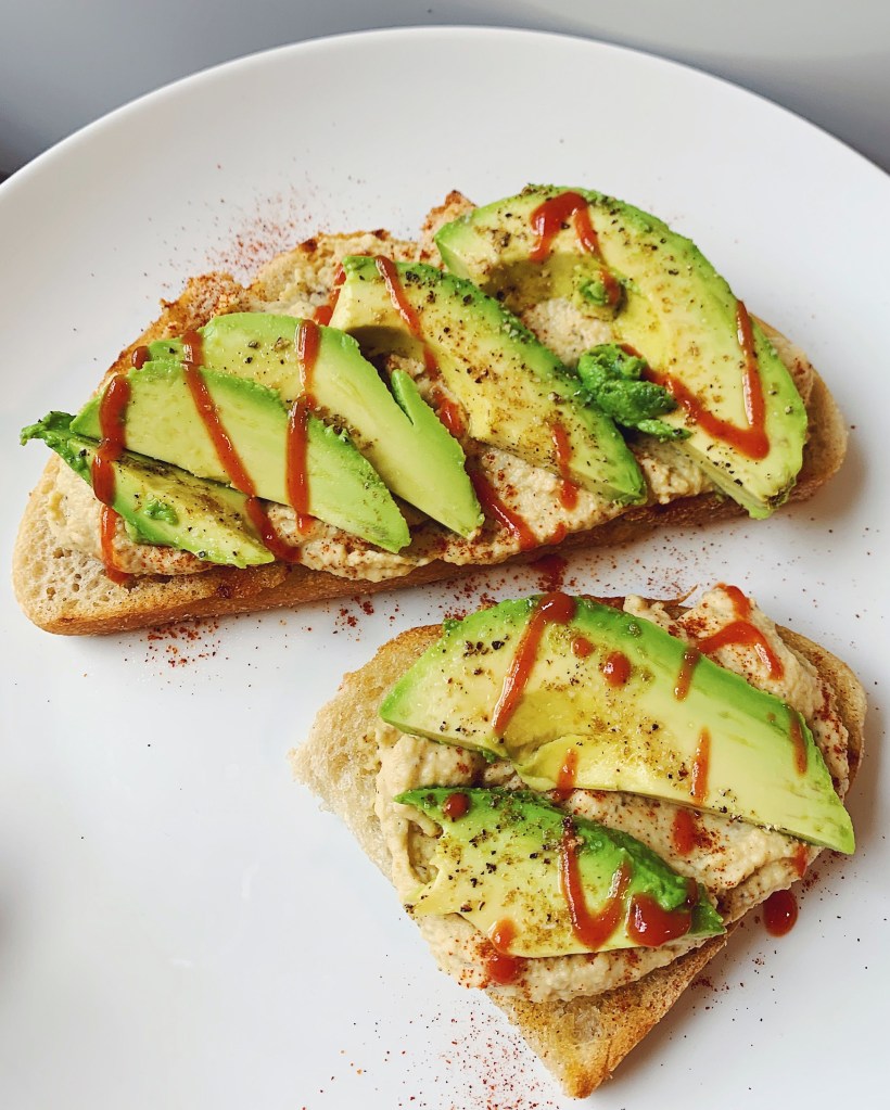 Vegan Avocado Toast with Homemade Hummus